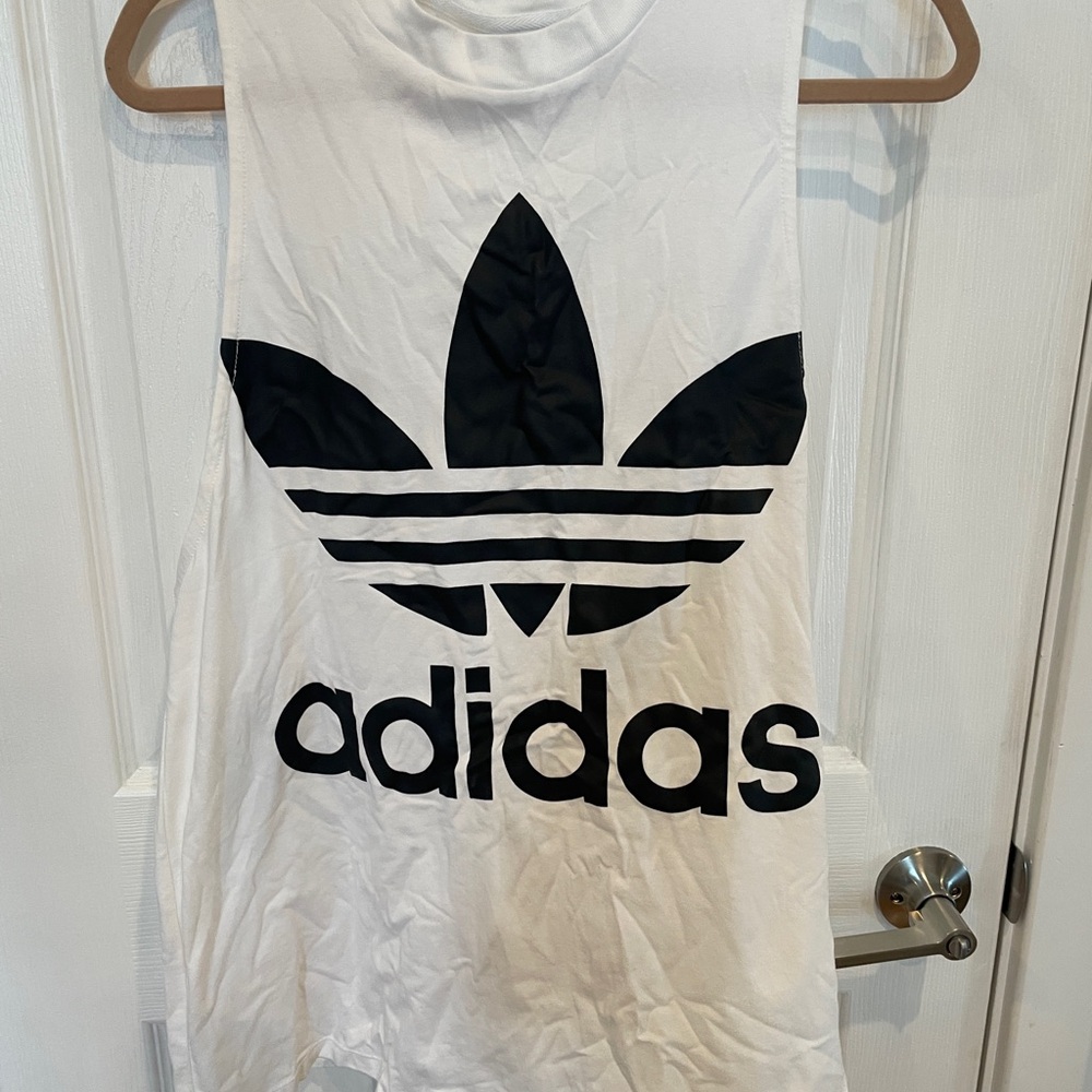 Adidas Classic White Tee with Black Logo